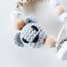 Schnullerkette mit Namen - Bär in Grau - KleinKinderKram Baby Online Shop