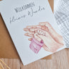 Baby Karte - "In deinen Händen" in Rosa - KleinKinderKram 