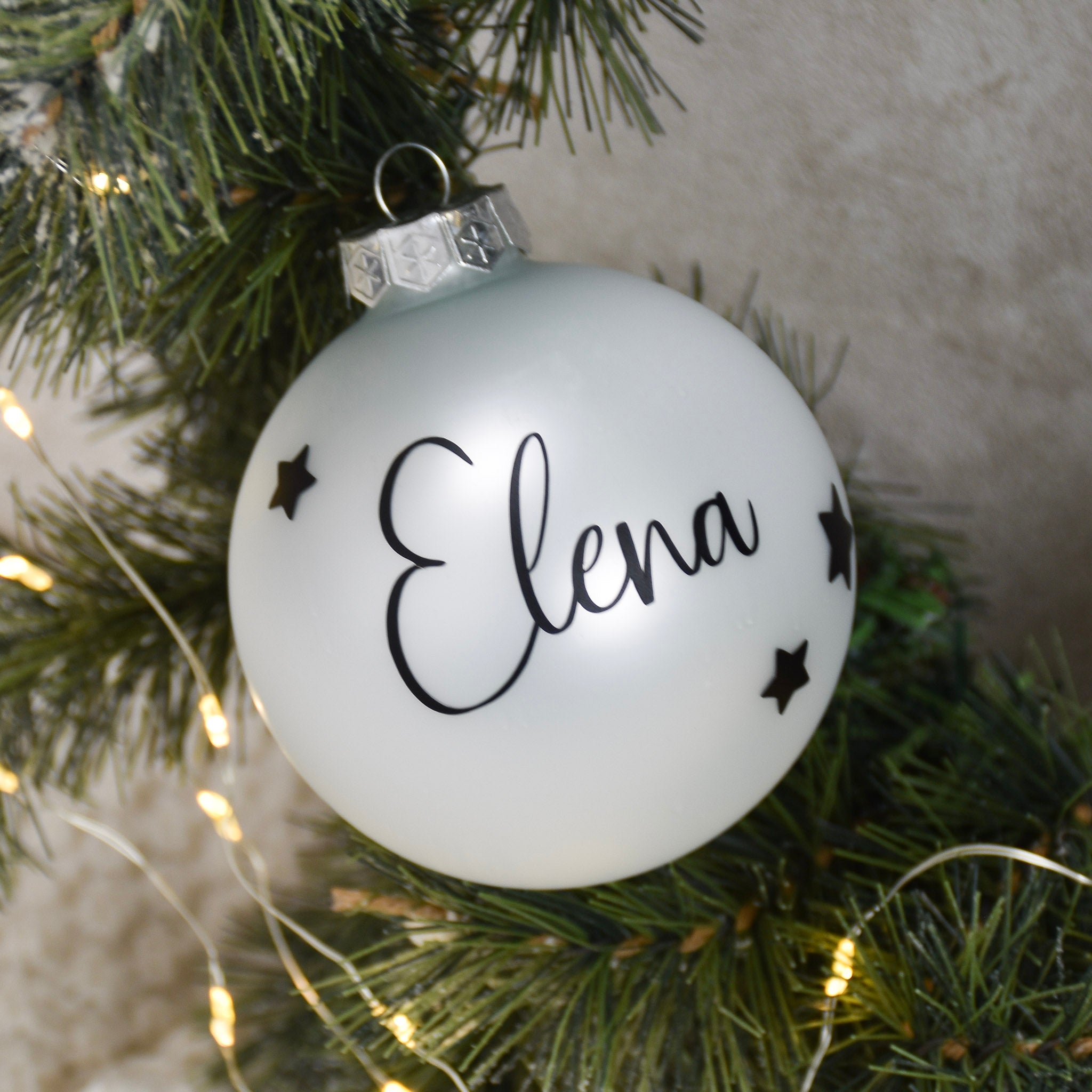 personalisierte Christbaumkugel aus Glas
