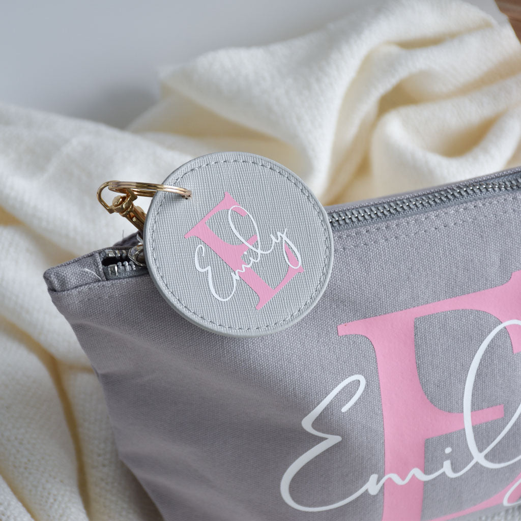 personalisierte Tasche aus Canvas-Baumwolle mit Schlüsselanhänger