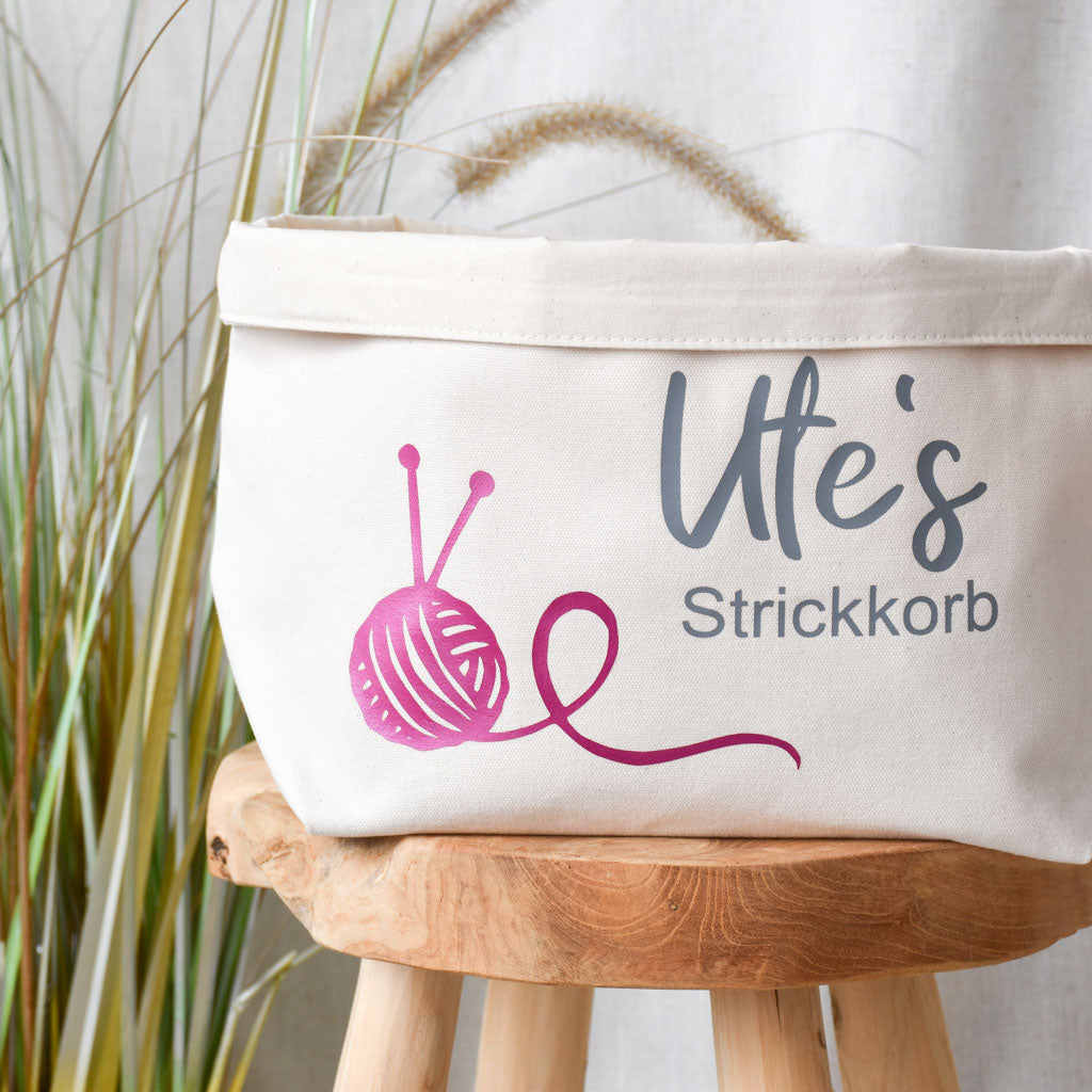 Strickkorb mit Namen