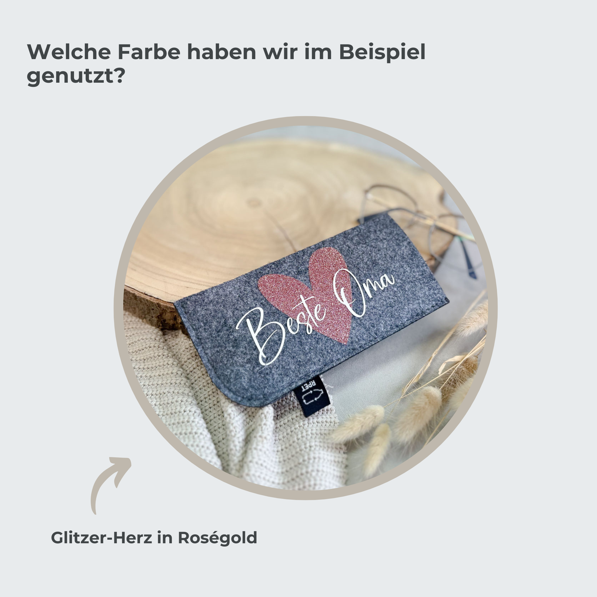 Brillenetui "Beste Oma" | personalisierte Brillentasche aus Filz