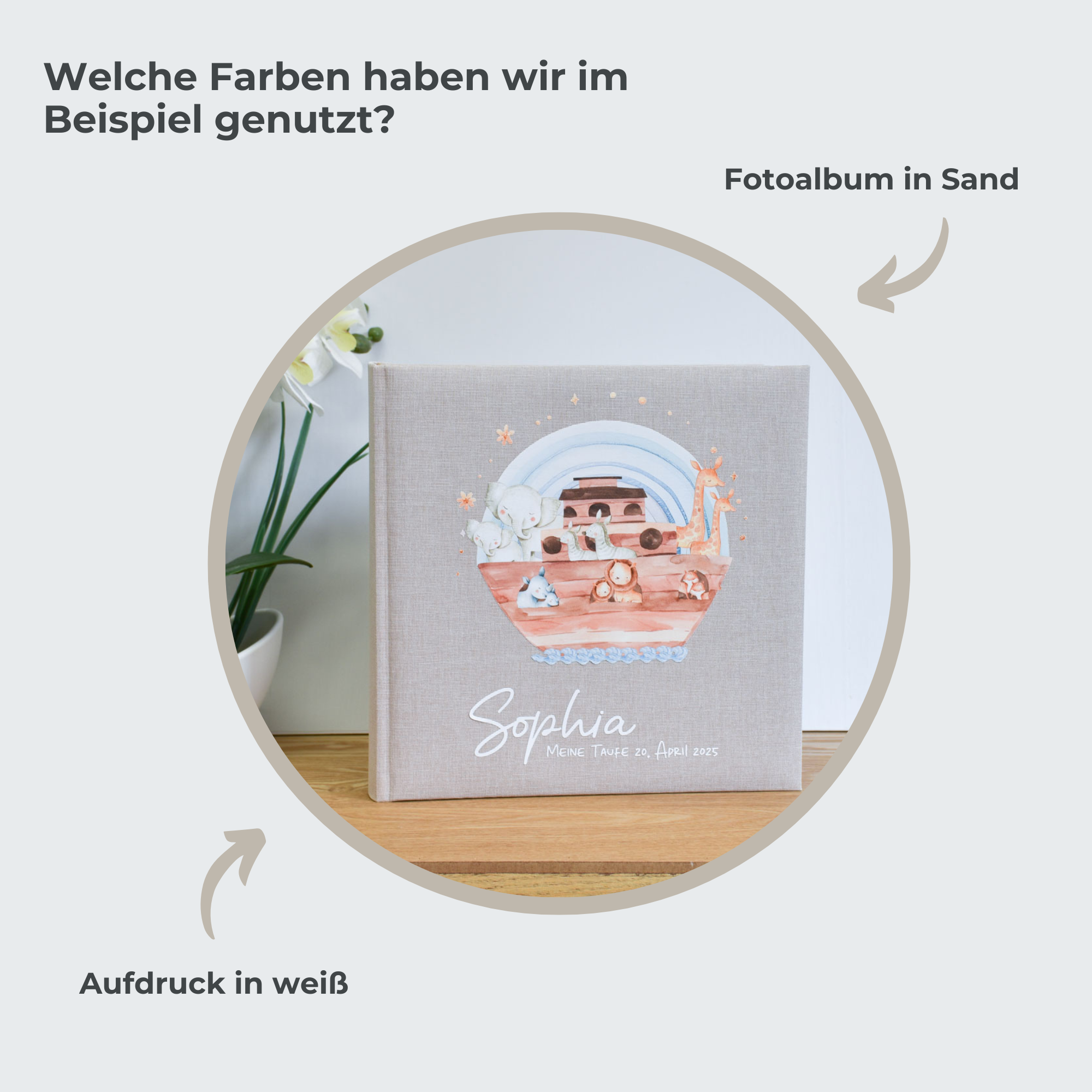 Fotoalbum zur Taufe | Arche Noah | personalisiertes Geschenk