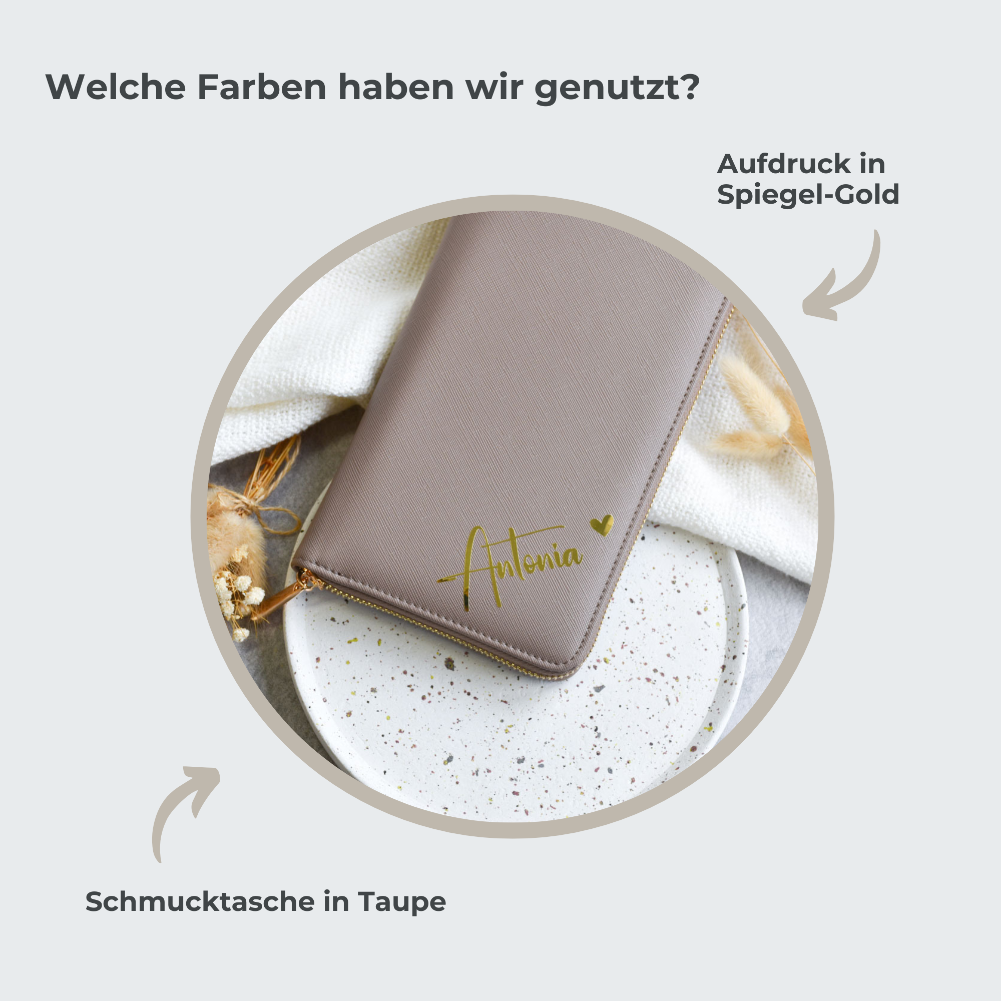 Personalisierte Schmucktasche | klein mit Herz