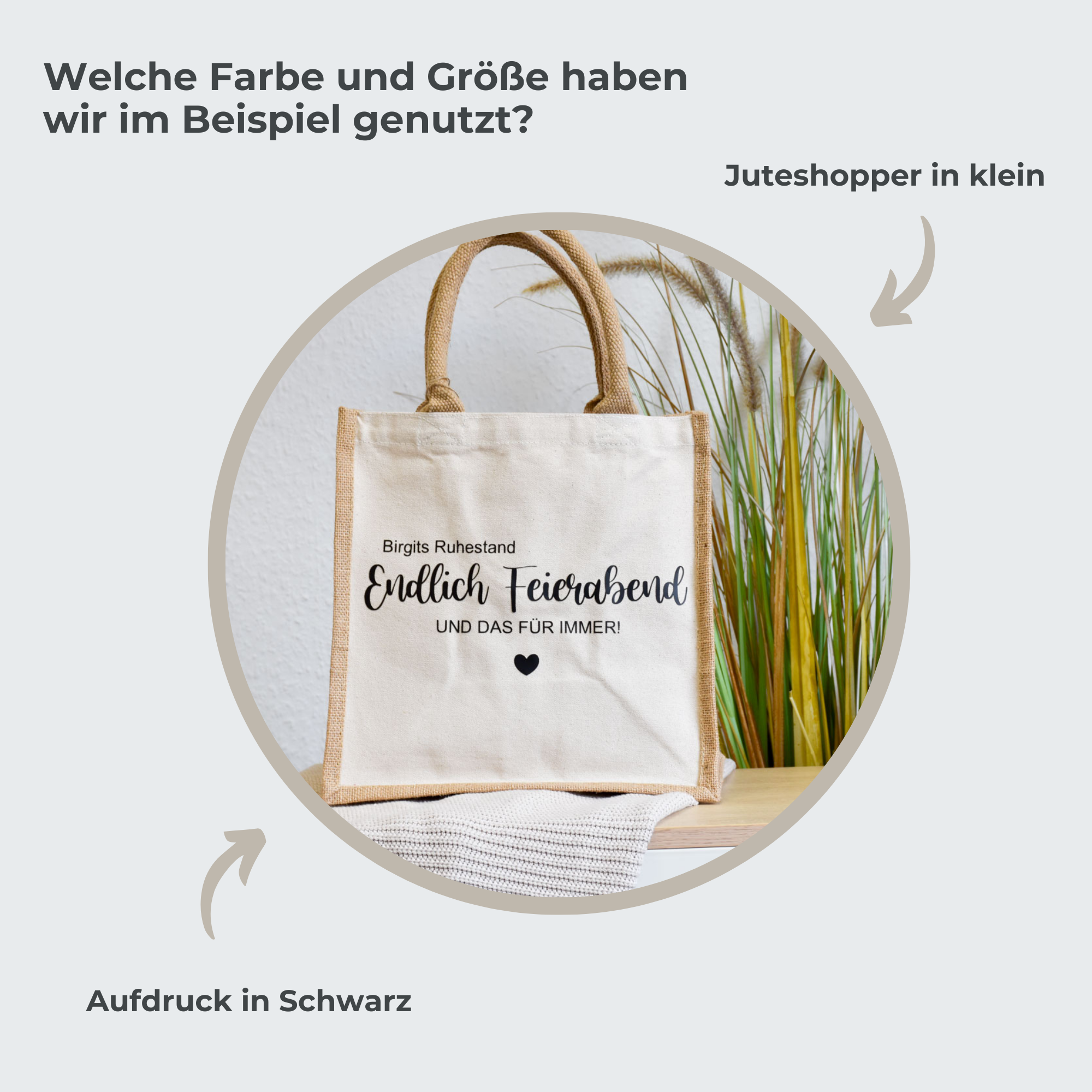 personalisiertes Geschenk zur Rente | Jute Shopper als Abschiedsgeschenk