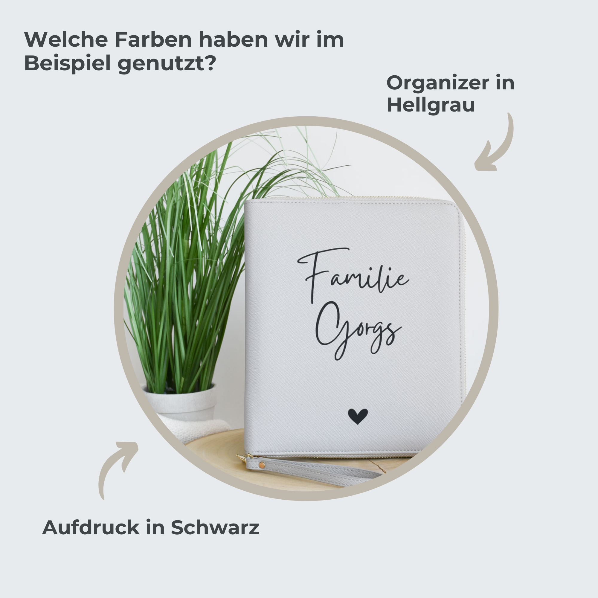 Familienorganizer mit Namen und Herz | personalisierte Dokumentenmappe