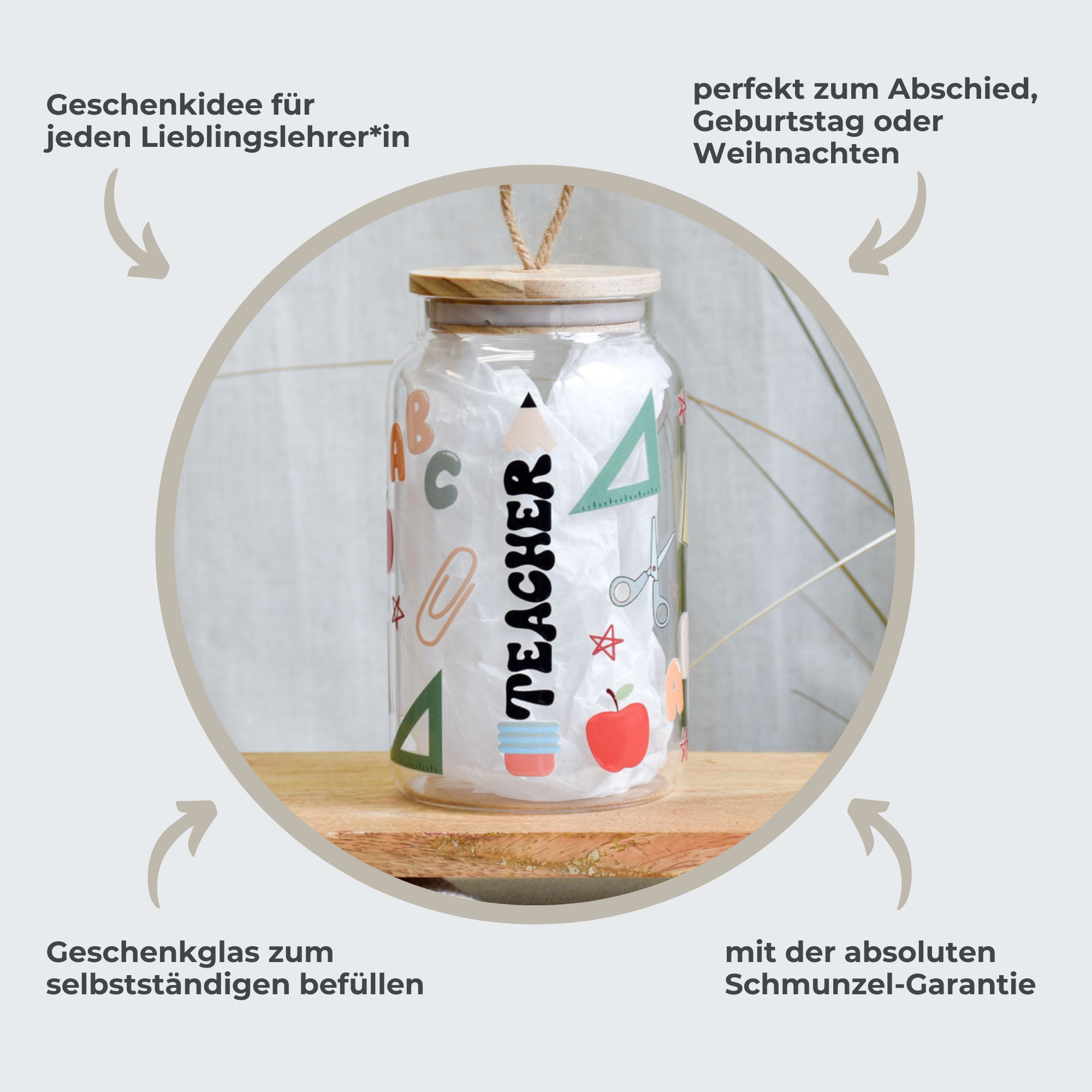Vorratsglas Lehrer oder Lehrerin | Teacher Bleistift