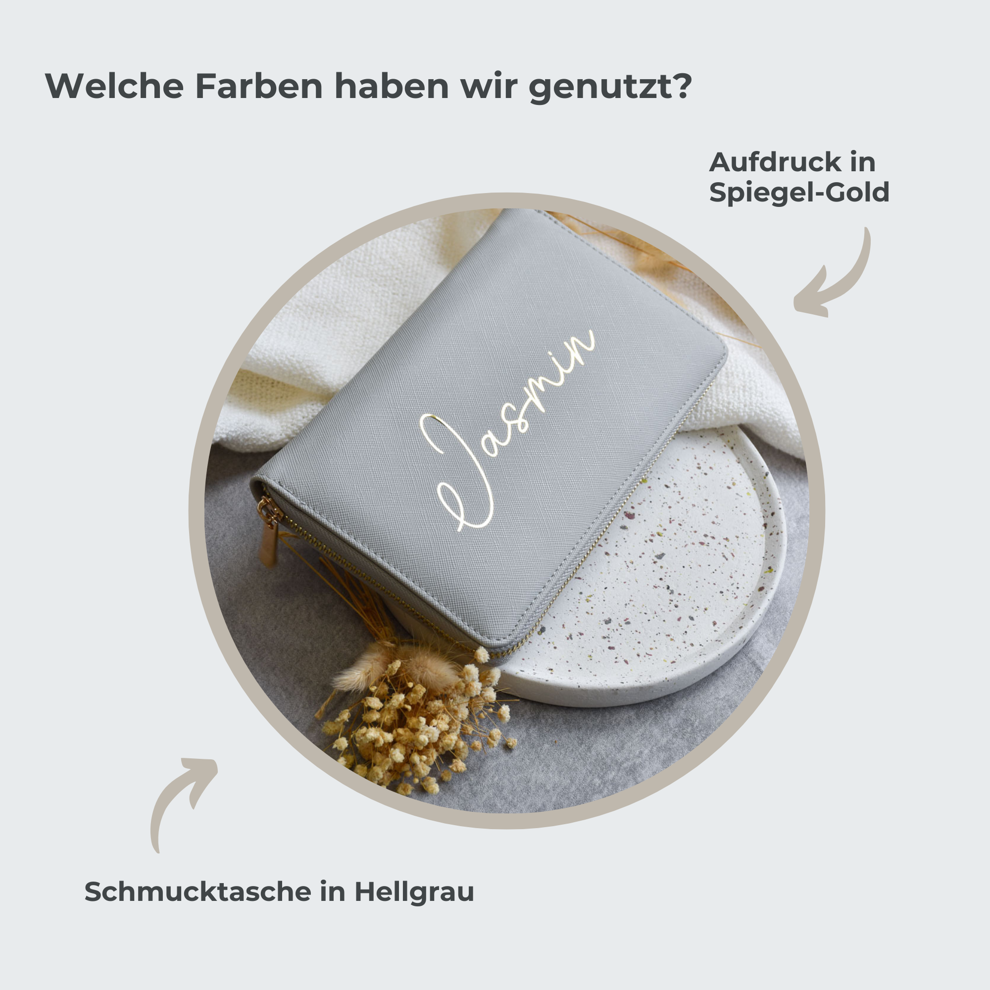 Personalisierte Schmucktasche | Schwungschrift