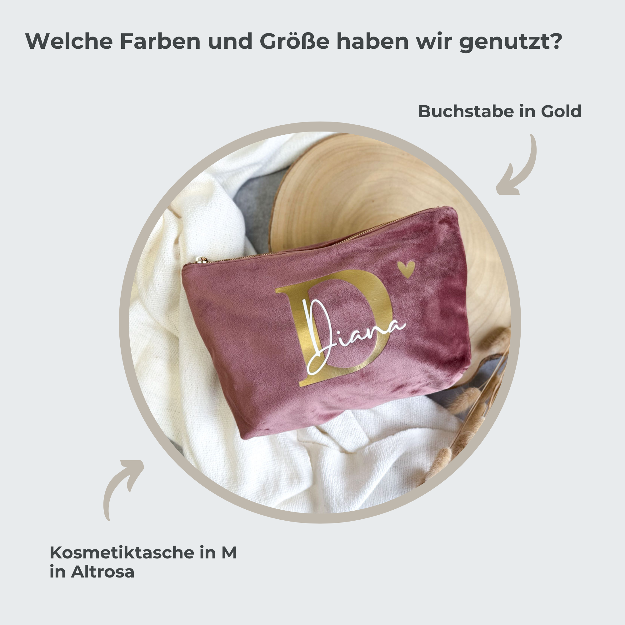 Geschenk Tasche aus Samt | Namen mit Buchstabe