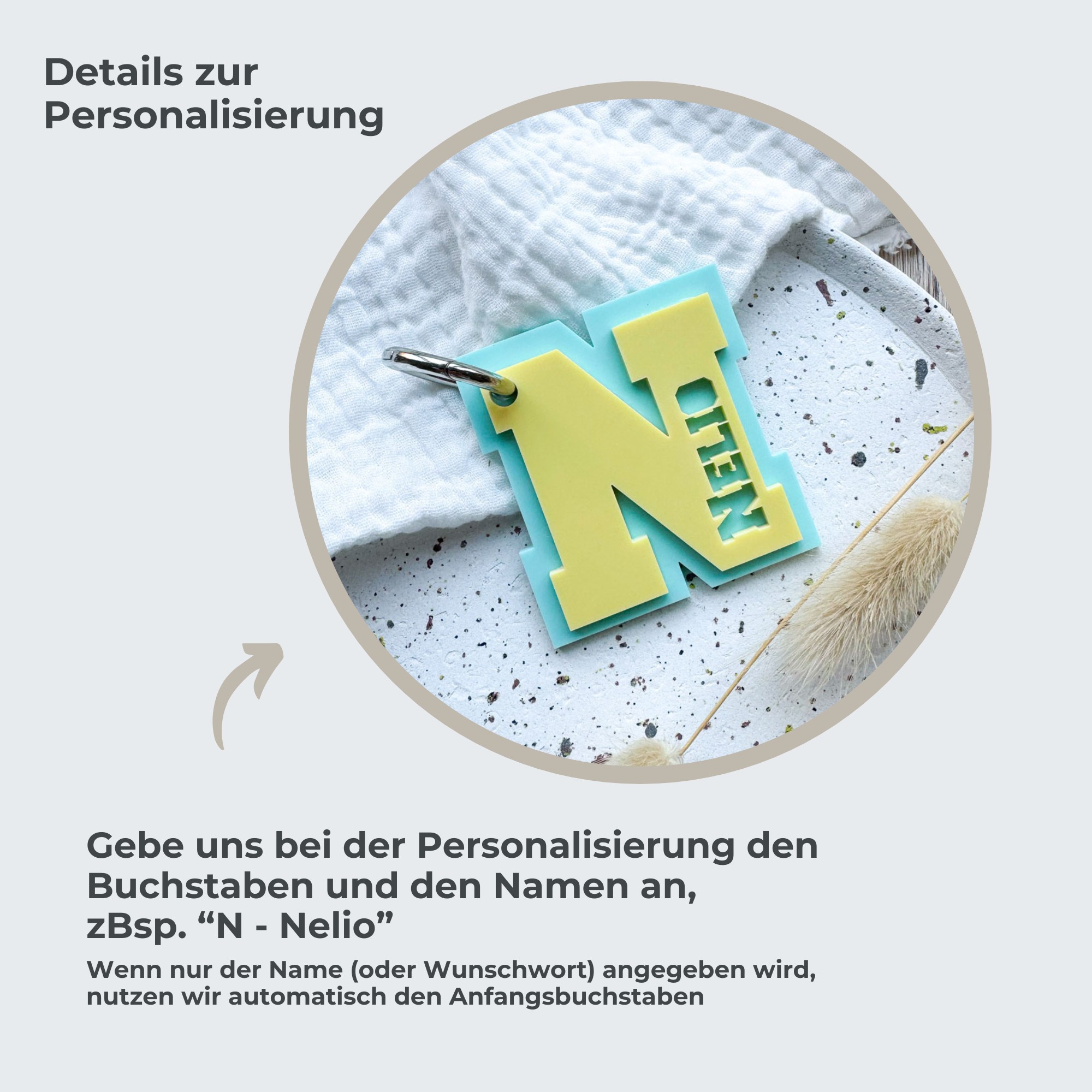personalisierter Anhänger mit Namen | Schlüsselanhänger aus Acryl | Highschool