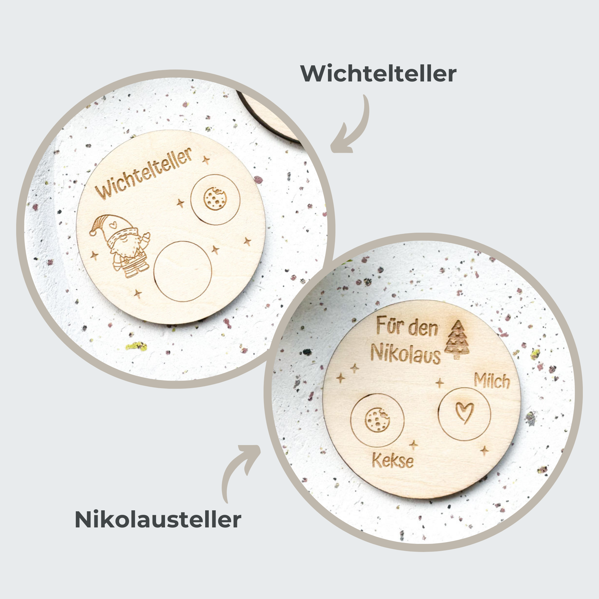 Wichtel Wichtelteller aus Holz