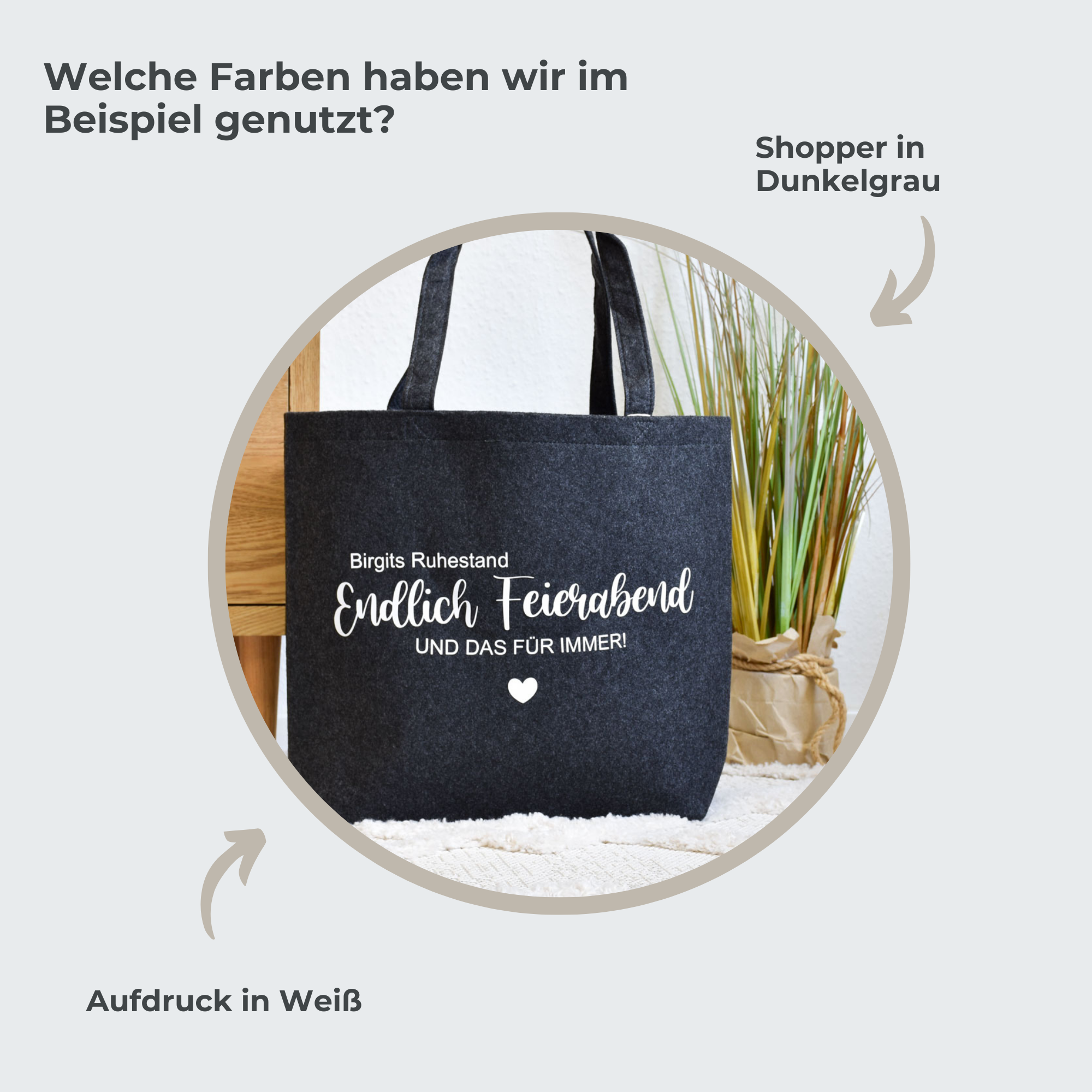 personalisiertes Geschenk zur Rente | Shopper Filz als Abschiedsgeschenk
