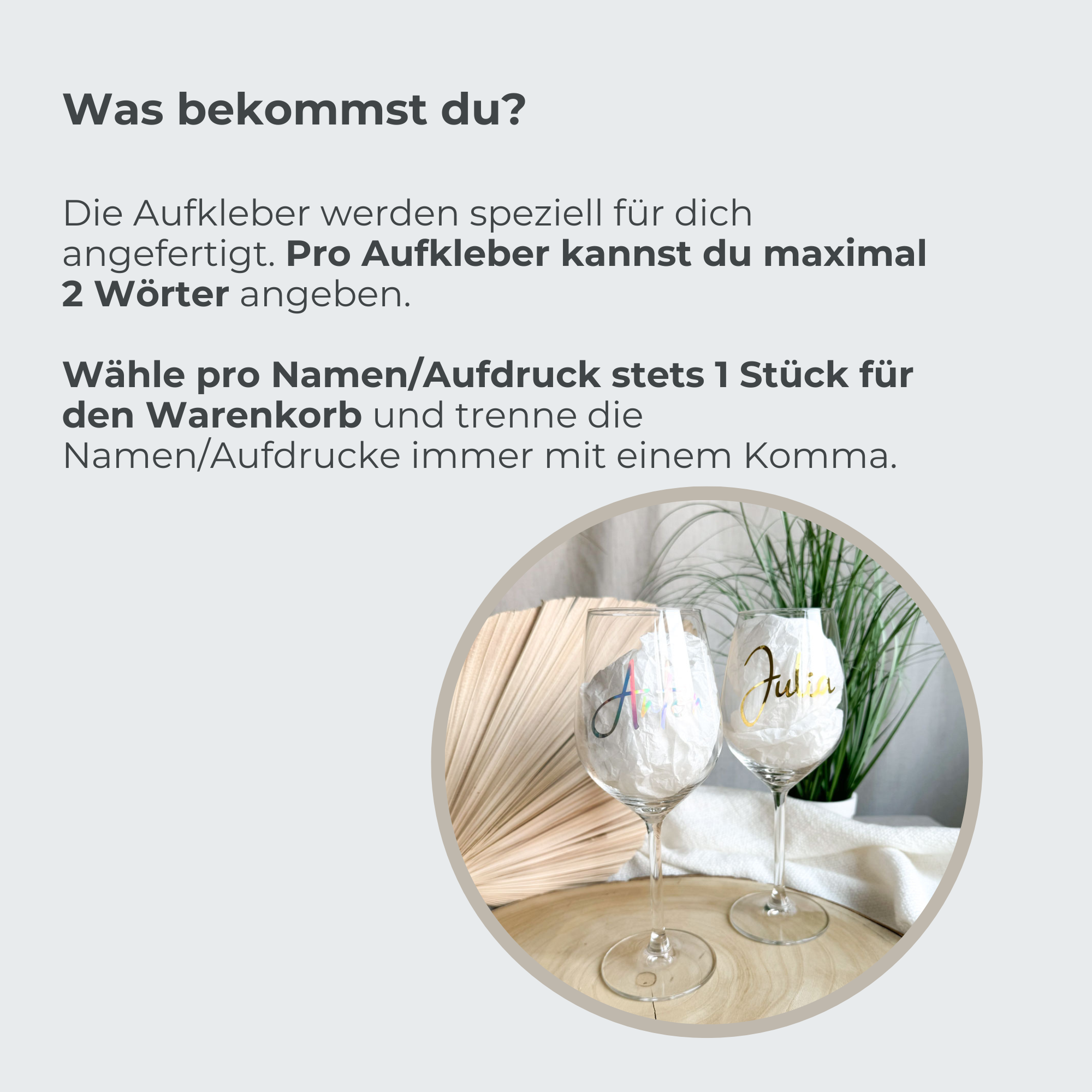 personalisierte Aufkleber für Gläser | Bulgatti