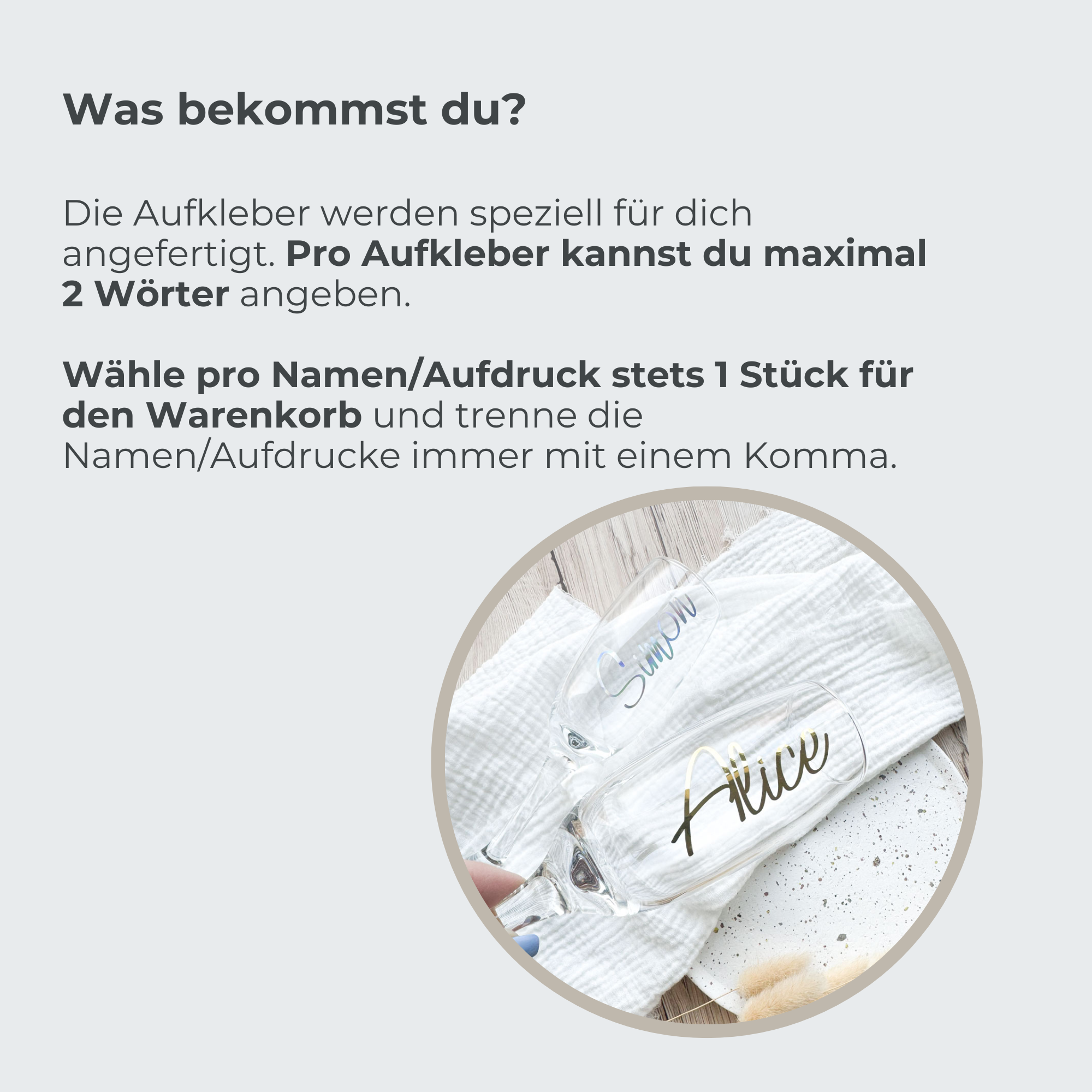 personalisierte Aufkleber für Gläser | Billy