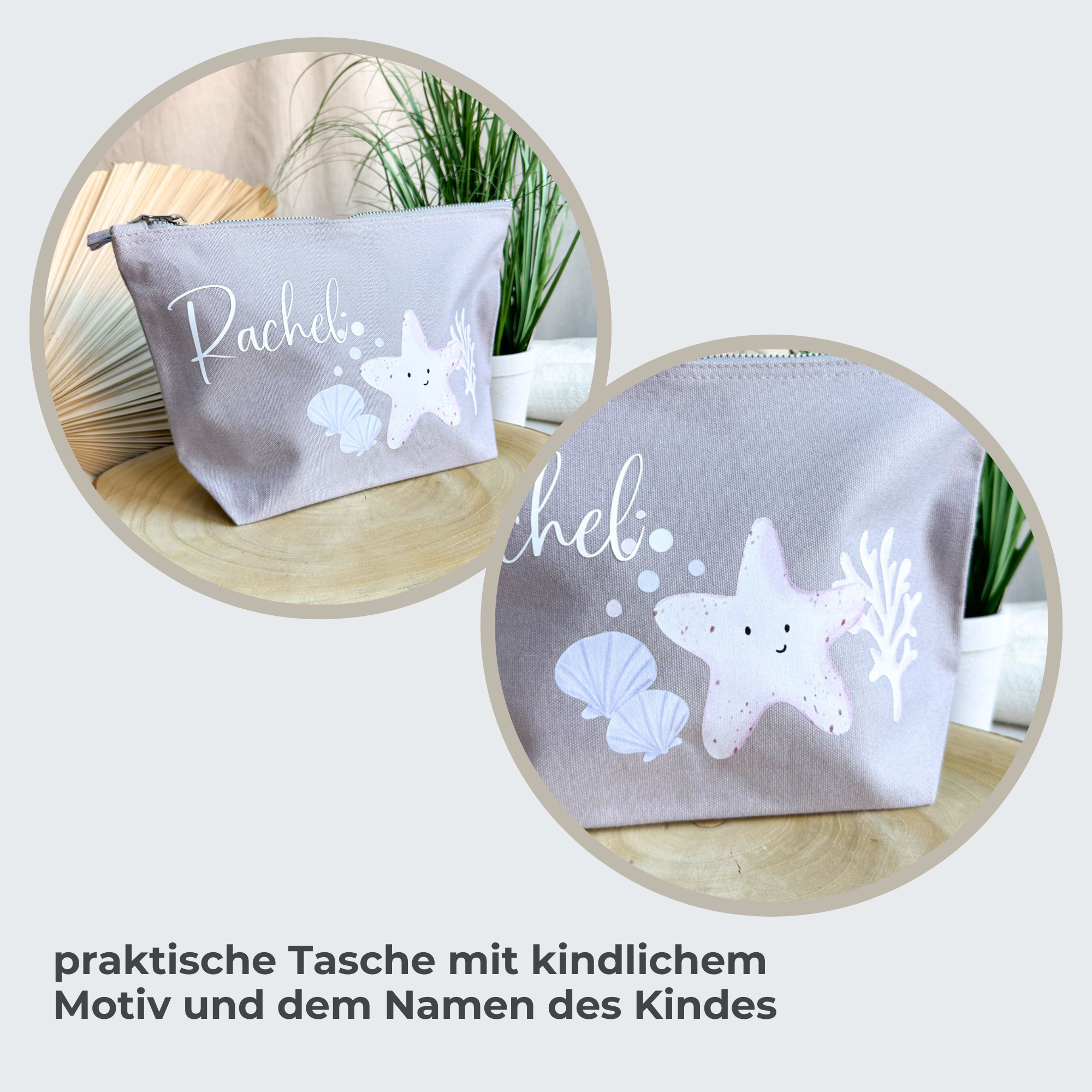 Personalisierte Windeltasche mit Namen | Seestern