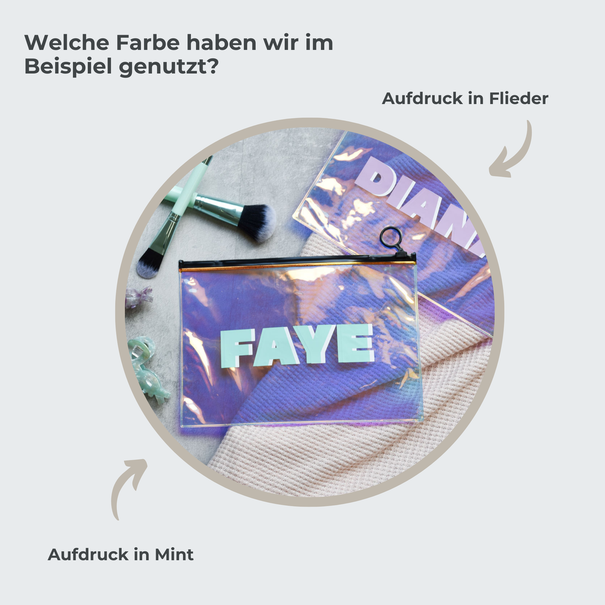 personalisierte Tasche mit Namen | durchsichtige Kosmetiktasche