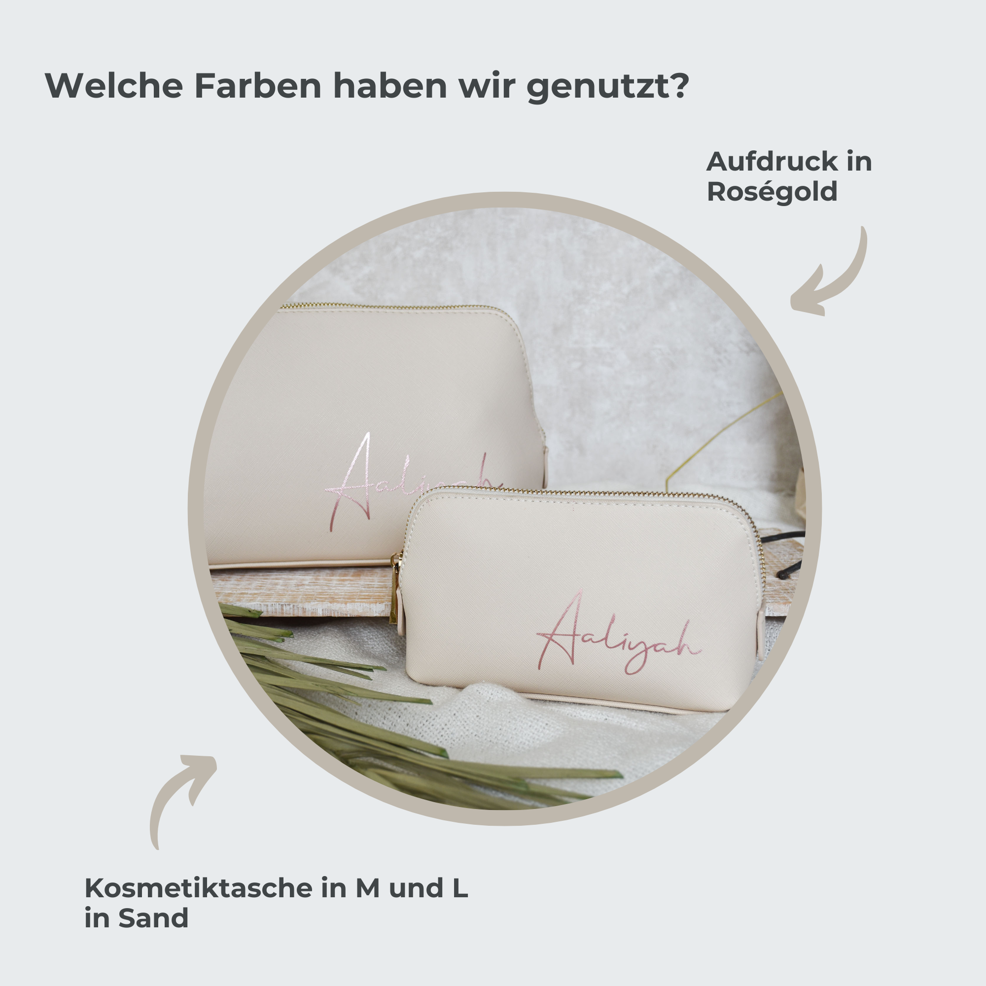 Kosmetiktasche im Leder-Look | Schwungschrift klein