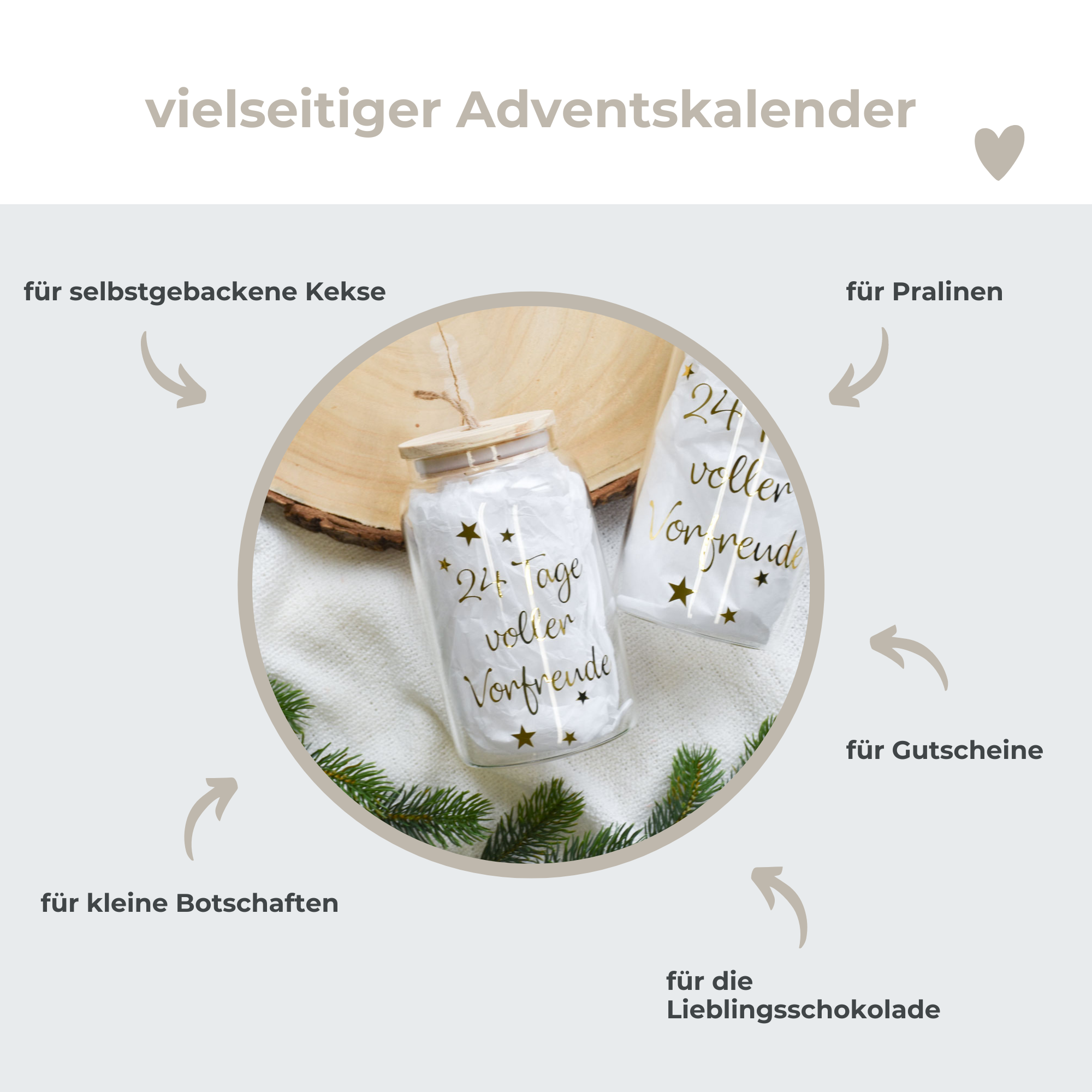 personalisierter Adventskalender im Glas | 24 Tage voller Vorfreude