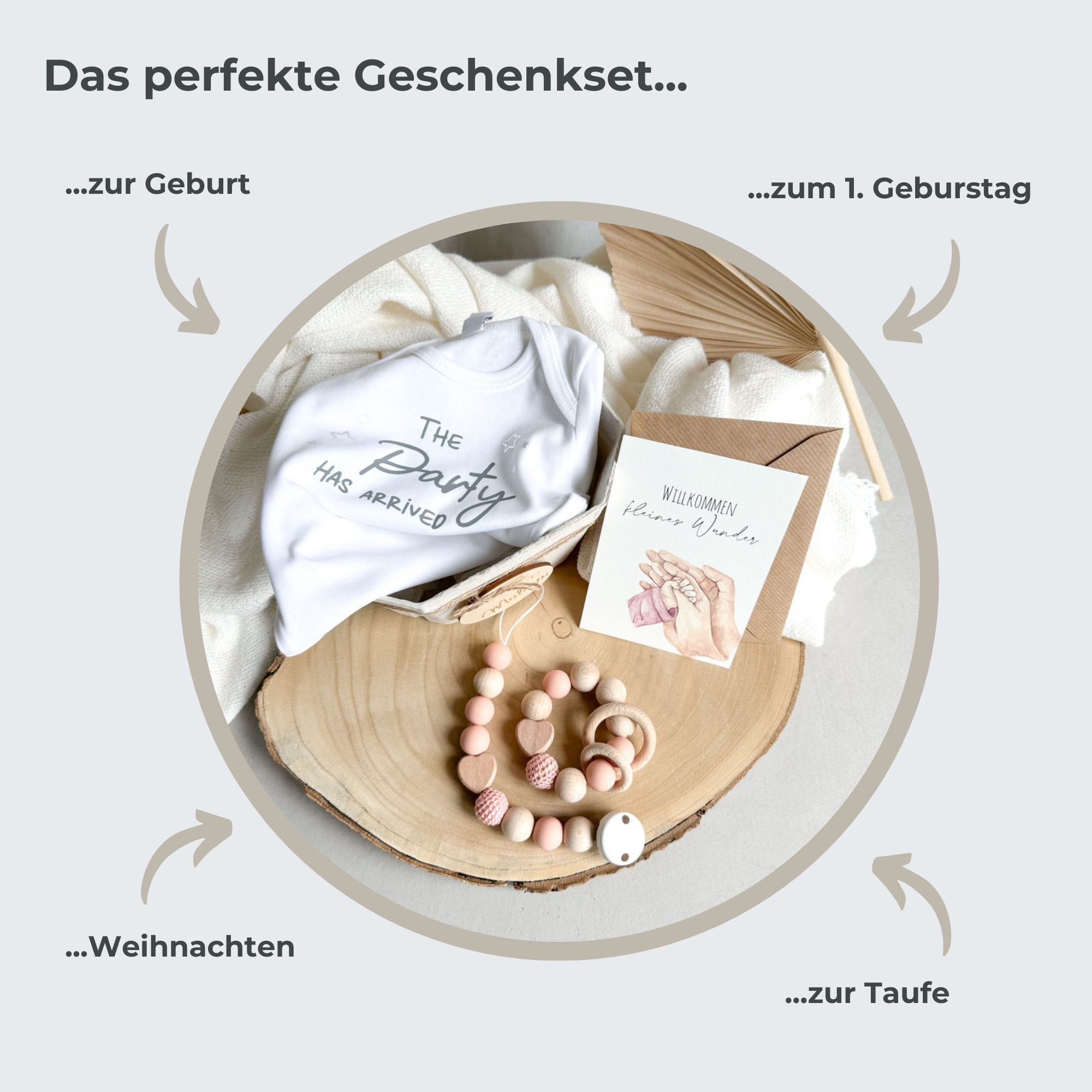 Geschenkset - "The Party has arrived" Apricot