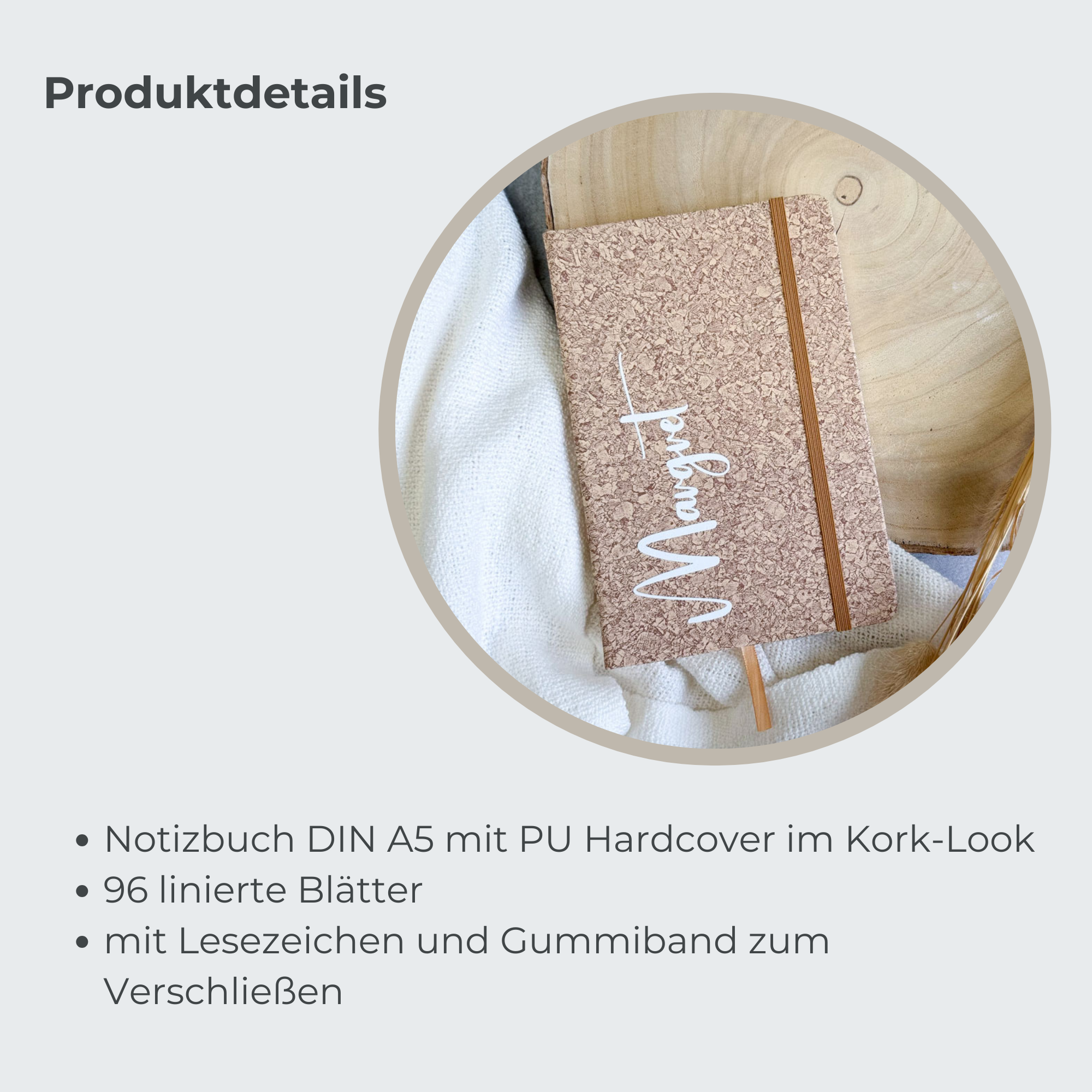 Notizbuch A5 Hardcover Korky | personalisiert mit deinem Namen oder Wunschtext