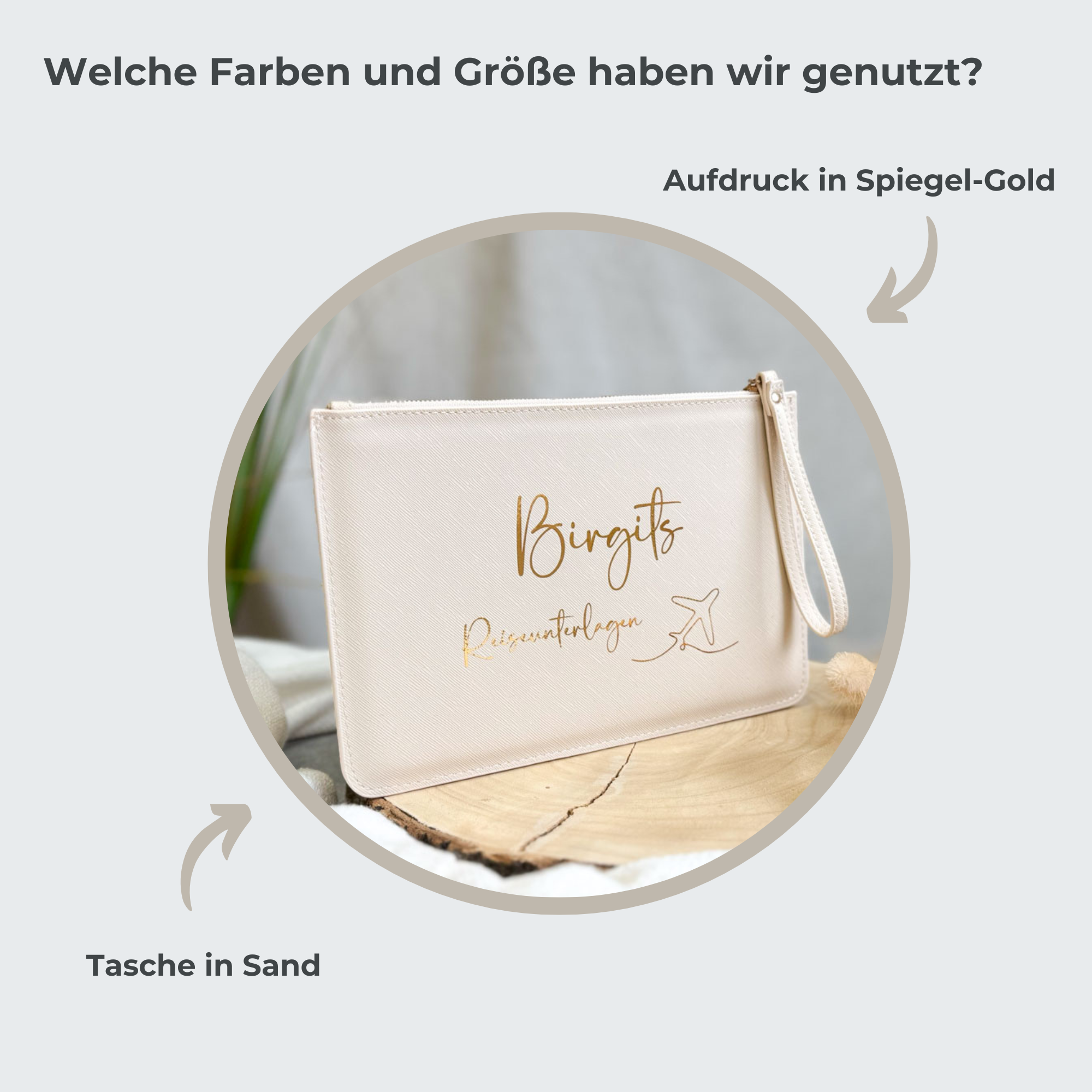 Tasche für Reiseunterlagen  | Spiegel-Aufdruck