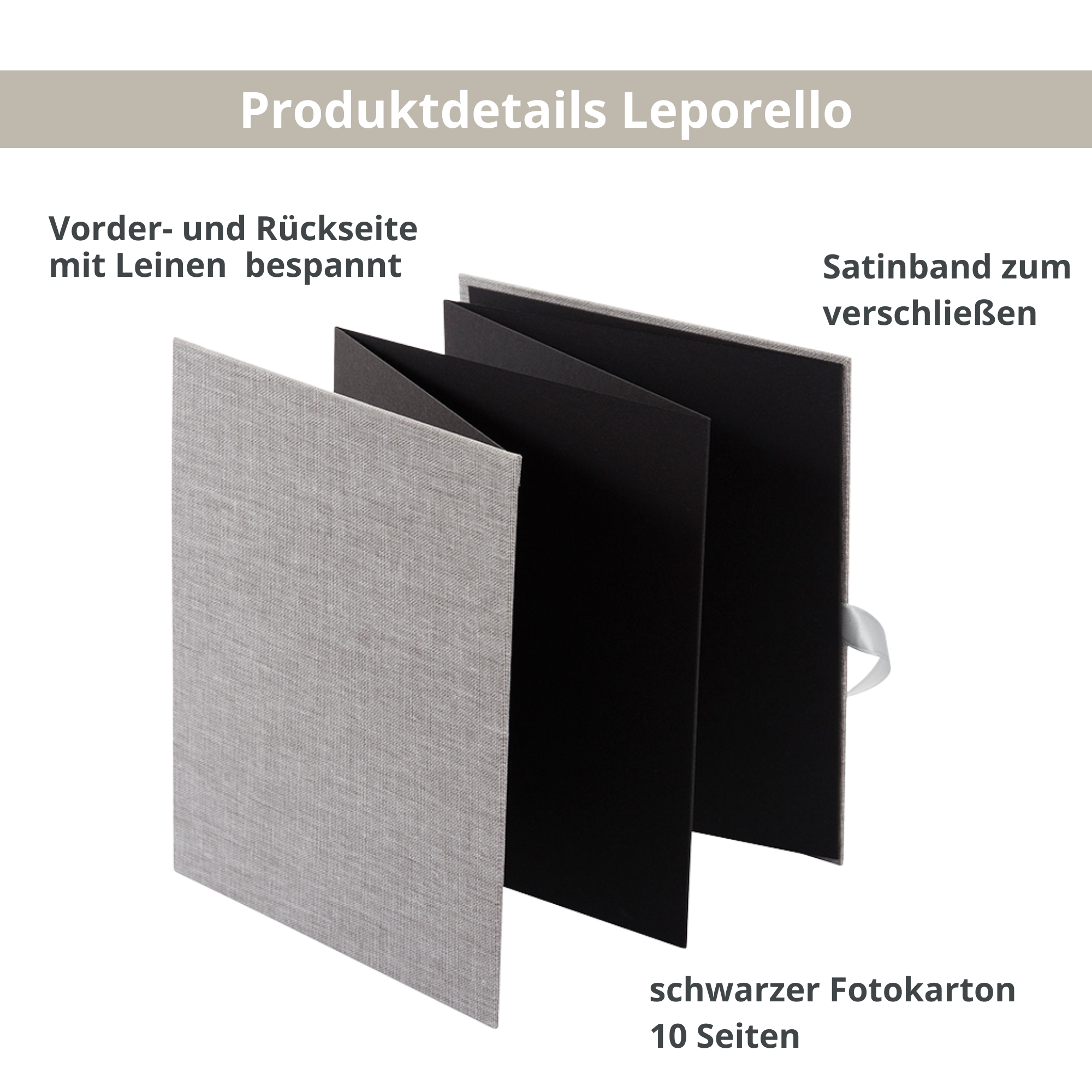 Personalisiertes Fotoalbum Baby - Bär und Rakete | Leporello aus Leinen