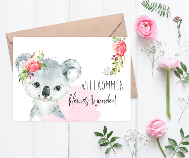 Baby Karte - Koala - KleinKinderKram Baby Online Shop
