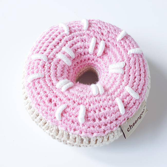 Häkel-Rassel "Donut in Pink" - KleinKinderKram Baby Online Shop