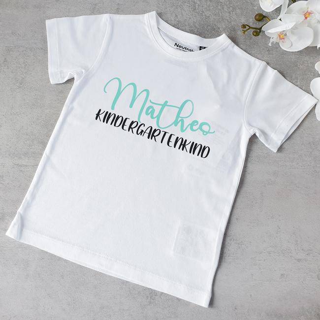 Kinder Shirt aus Bio Baumwolle | Kindergartenkind mit Namen "Matheo" - KleinKinderKram Baby Online Shop