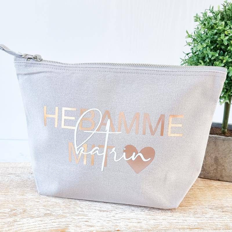 personalisierte Tasche aus Canvas-Baumwolle | Hebamme mit Herz | Design 2 - KleinKinderKram Baby Online Shop