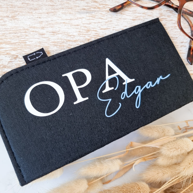Brillenetui "Opa" mit Namen | personalisierte Brillentasche aus Filz - KleinKinderKram Baby Online Shop
