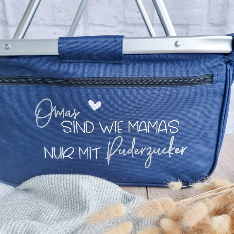 Personalisierter Einkaufskorb | "Omas sind wie Mamas nur mit Puderzucker" - KleinKinderKram 