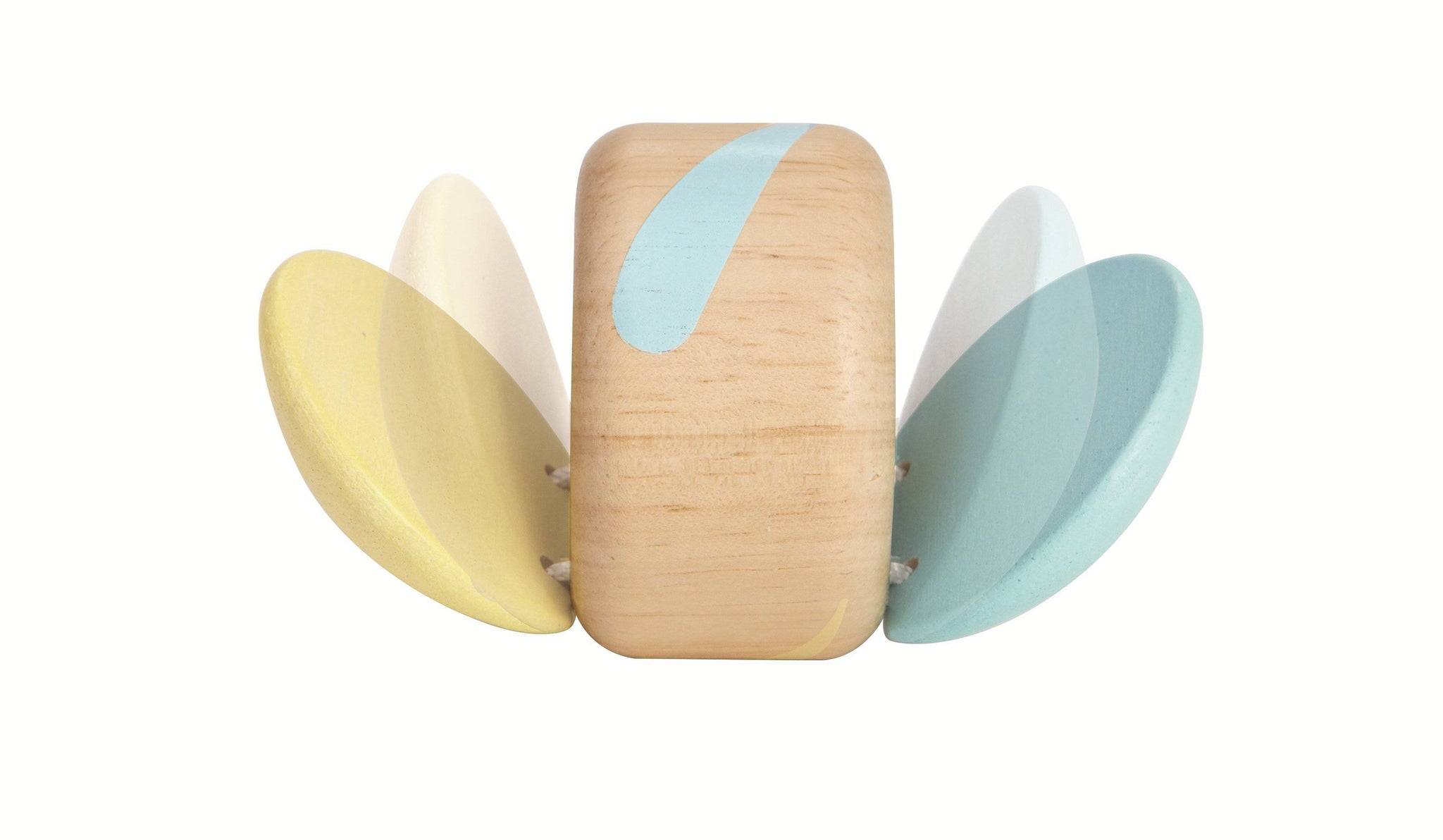 Klapperwalze Naturholz pastell ab 4 Monate - KleinKinderKram Baby Online Shop