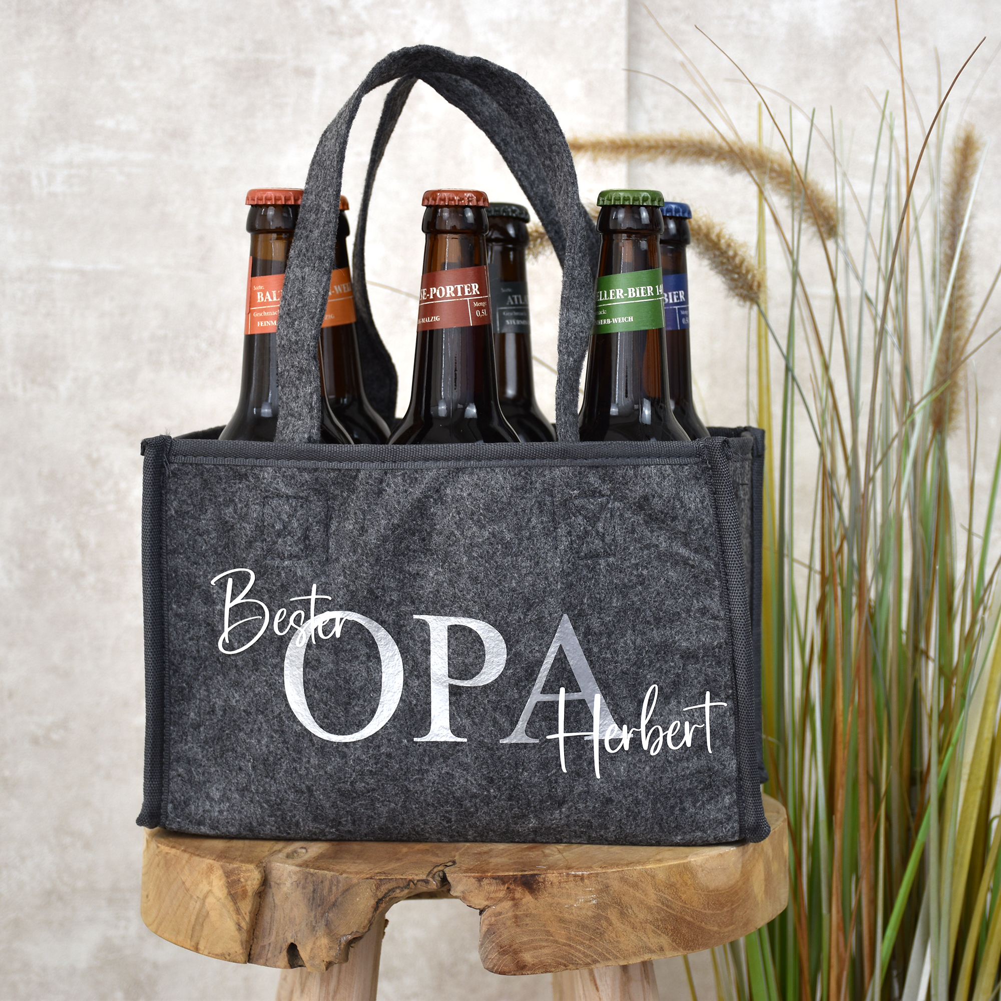 Männerhandtasche | personalisiert für den Besten OPA mit Namen - BeBonnie