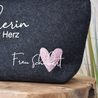 personalisierte Tasche aus Filz | Lehrerin mit Herz und Namen | Glitzer - BeBonnie