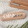 Kugelschreiber mit personalisierter Schatulle aus Bambus | Opa seit... - BeBonnie