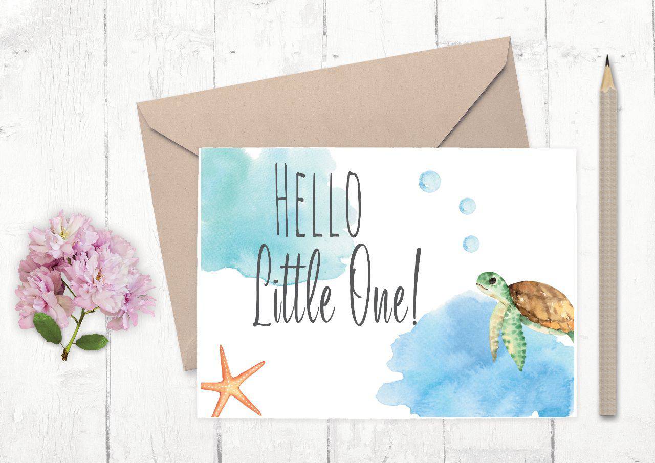 Baby Karte - kleine Schildkröte - KleinKinderKram Baby Online Shop