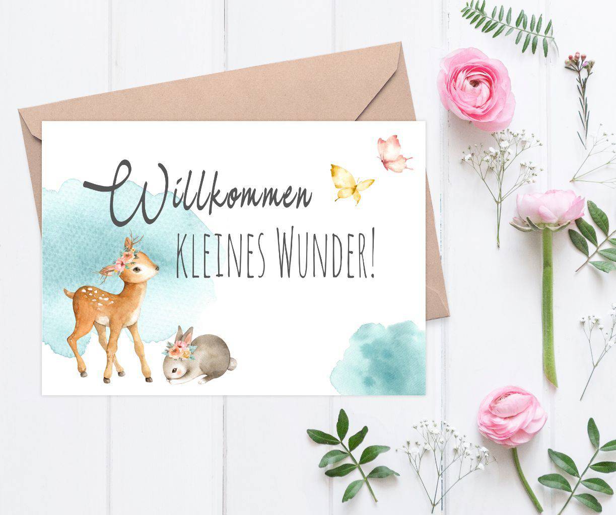 Baby Karte - Waldtiere - KleinKinderKram Baby Online Shop