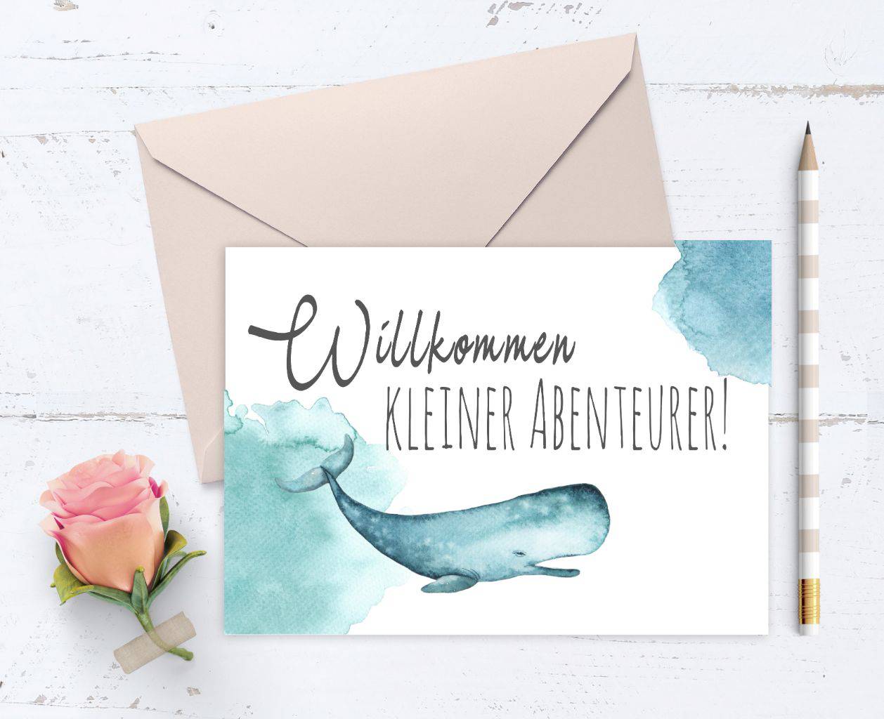 Baby Karte - Wal-Freunde - KleinKinderKram Baby Online Shop
